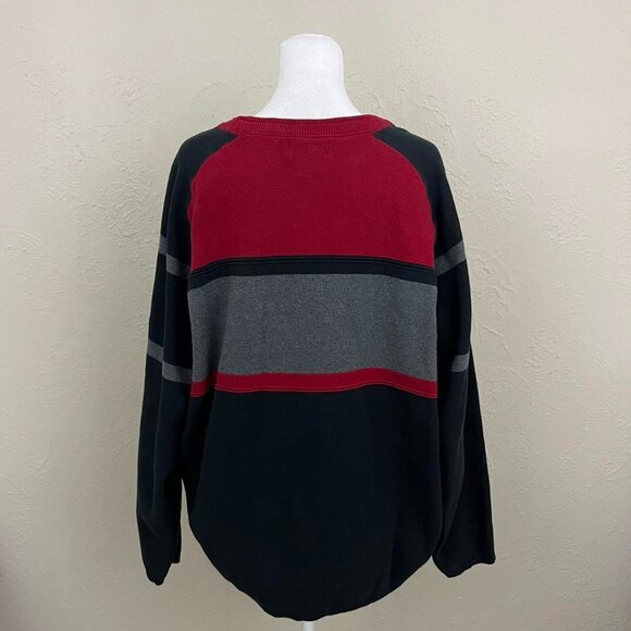red gray and black striped y2k crewneck sweater - Picture 5 of 8